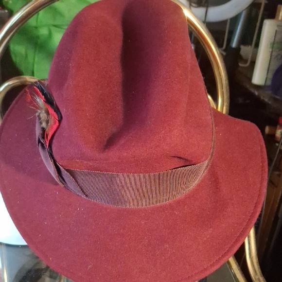 Elegant Burgundy Fedora Hat main image 7